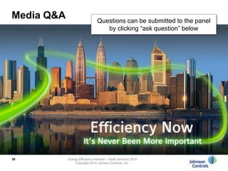 For more complete EEI results see online press kitGo to johnsoncontrols.com media    press materials press kits				 Building Efficiency					 2010 Energy Efficiency Indicator36Includes  link to webcast archivehttp://johnsoncontrols.mediaroom.com/index.php?s=112Energy Efficiency Indicator – North America 2010Copyright 2010 Johnson Controls, Inc.