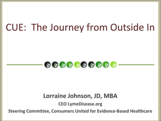 CUE: The Journey from Outside In




                           Lorraine
                           Johnson,
                           JD, MBA
 