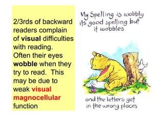 Reading is primarily a visual
         process
Visual processing
 