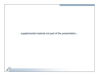 supplemental material not part of the presentation… 
 
