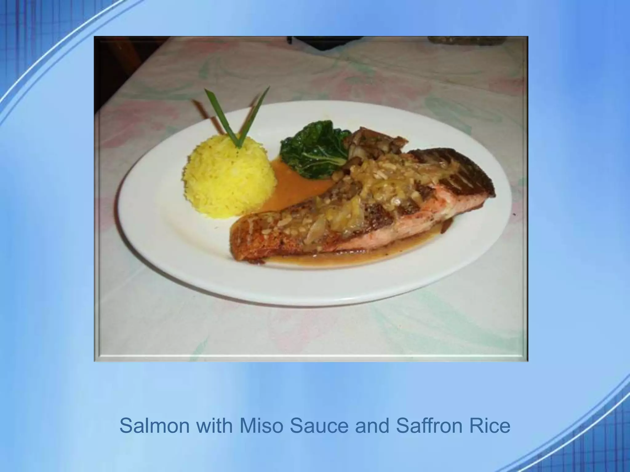 Salmon with Miso Sauce and Saffron Rice
 