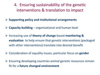 Animal breeding for reduced poverty and improved food security in developing countries