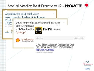 Social Media: Best Practices IR - PROMOTE