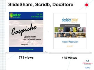 SlideShare, Scridb, DocStore773 views165 Views