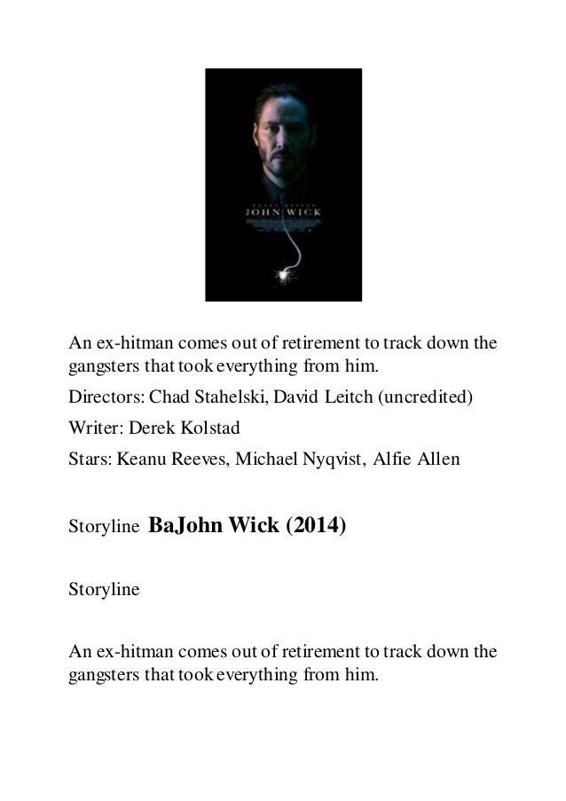 John Wick 2014 Movies Download Reddit