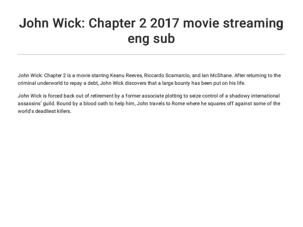John Wick: Chapter 2 2017 movie streaming eng sub