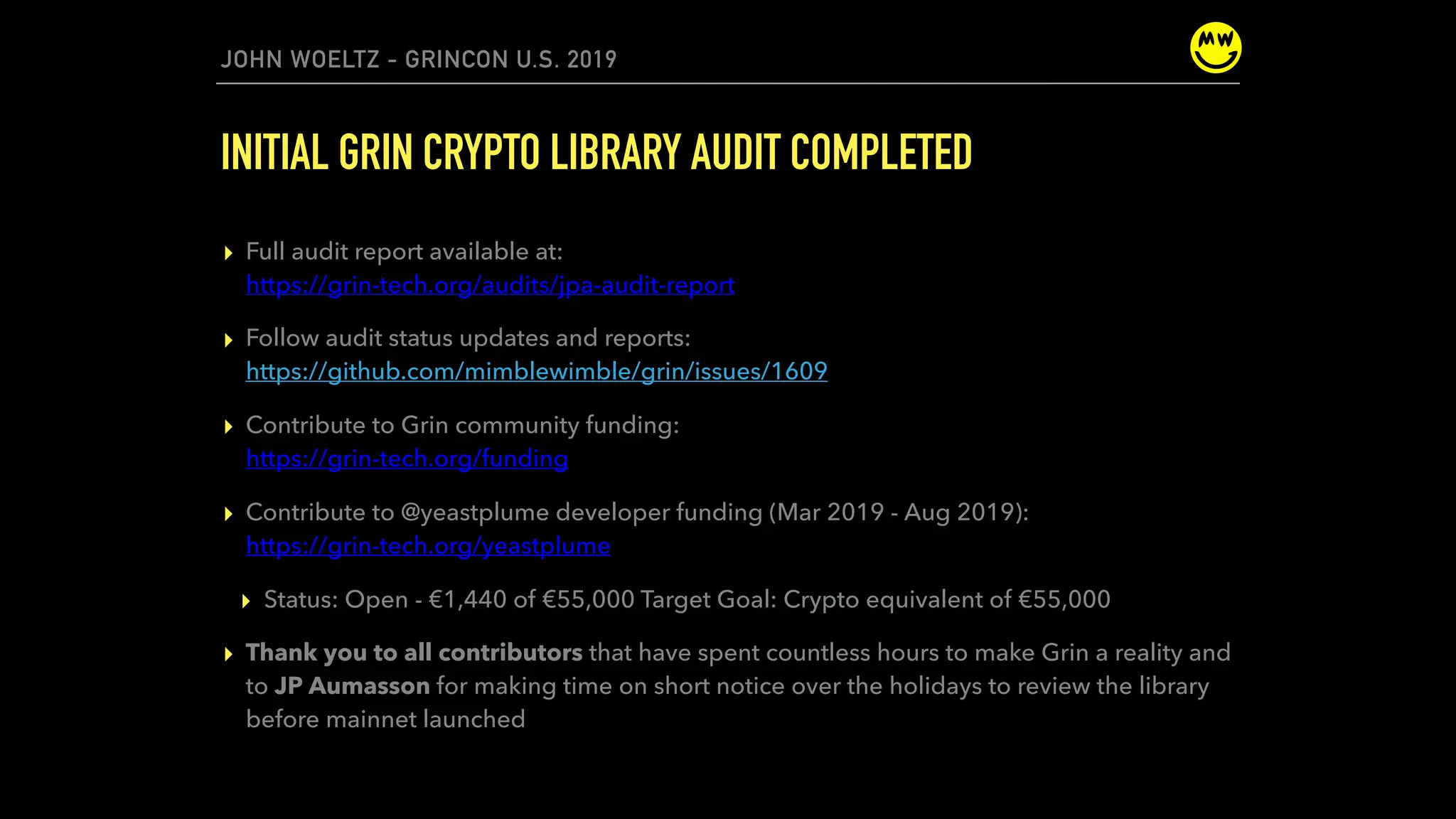 Grincon U.S. 2019 Grin Security Audit Results | PDF