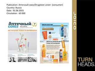 Publication: Аптечный союз/Drugstore`union (consumer)
Country: Russia
Date: 01.06.2015
Circulation: 60 000