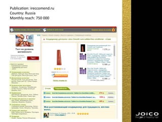 Publication: ireccomend.ru
Country: Russia
Monthly reach: 750 000
 