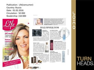 Publication: Life(consumer)
Country: Russia
Date: 01.02.2016
Circulation: 50 000
Readership: 150 000
 