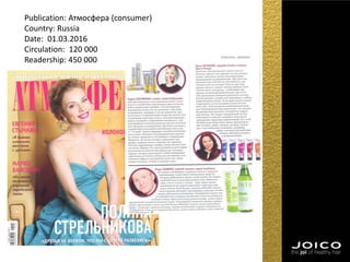 Publication: Атмосфера (consumer)
Country: Russia
Date: 01.03.2016
Circulation: 120 000
Readership: 450 000
 