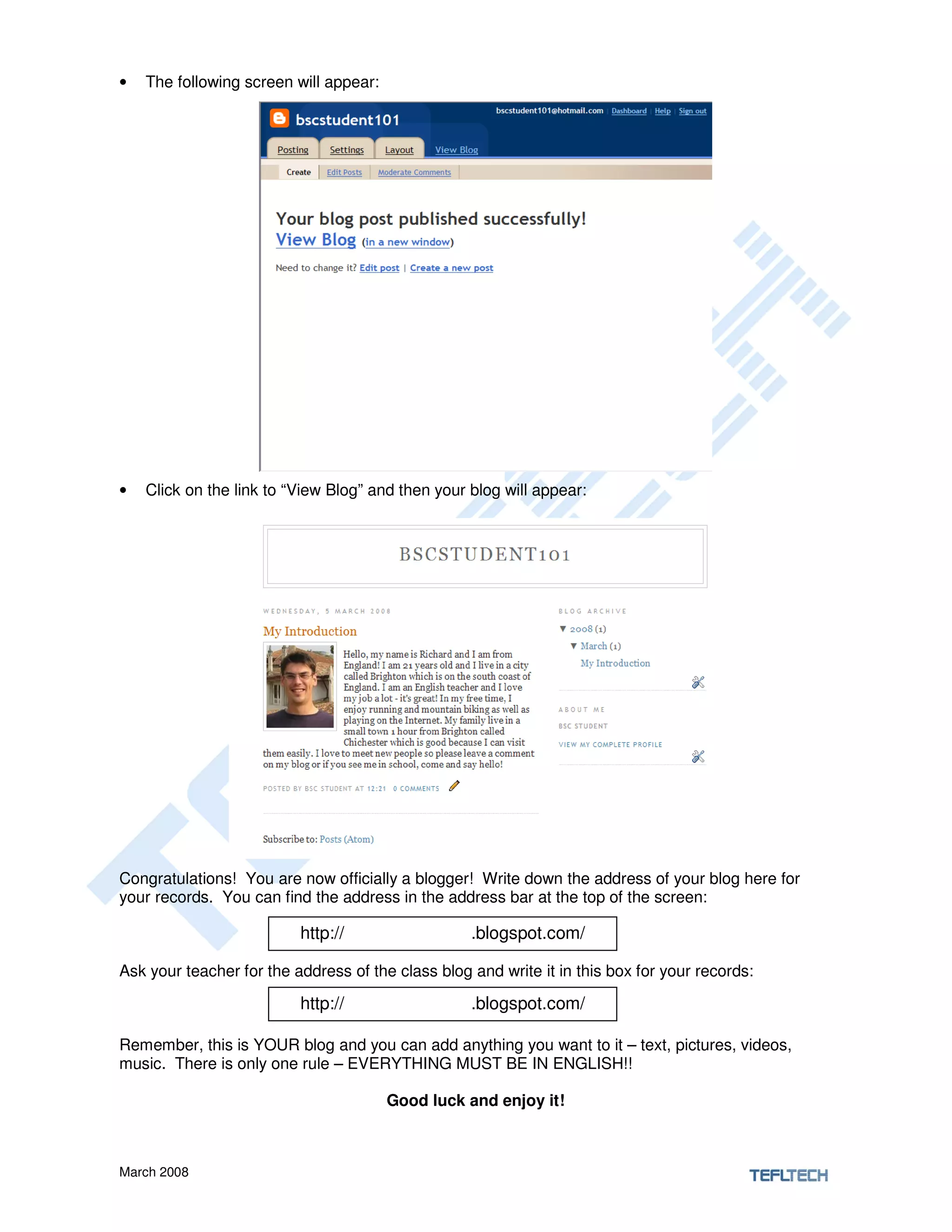 Join Our Class Blog V3