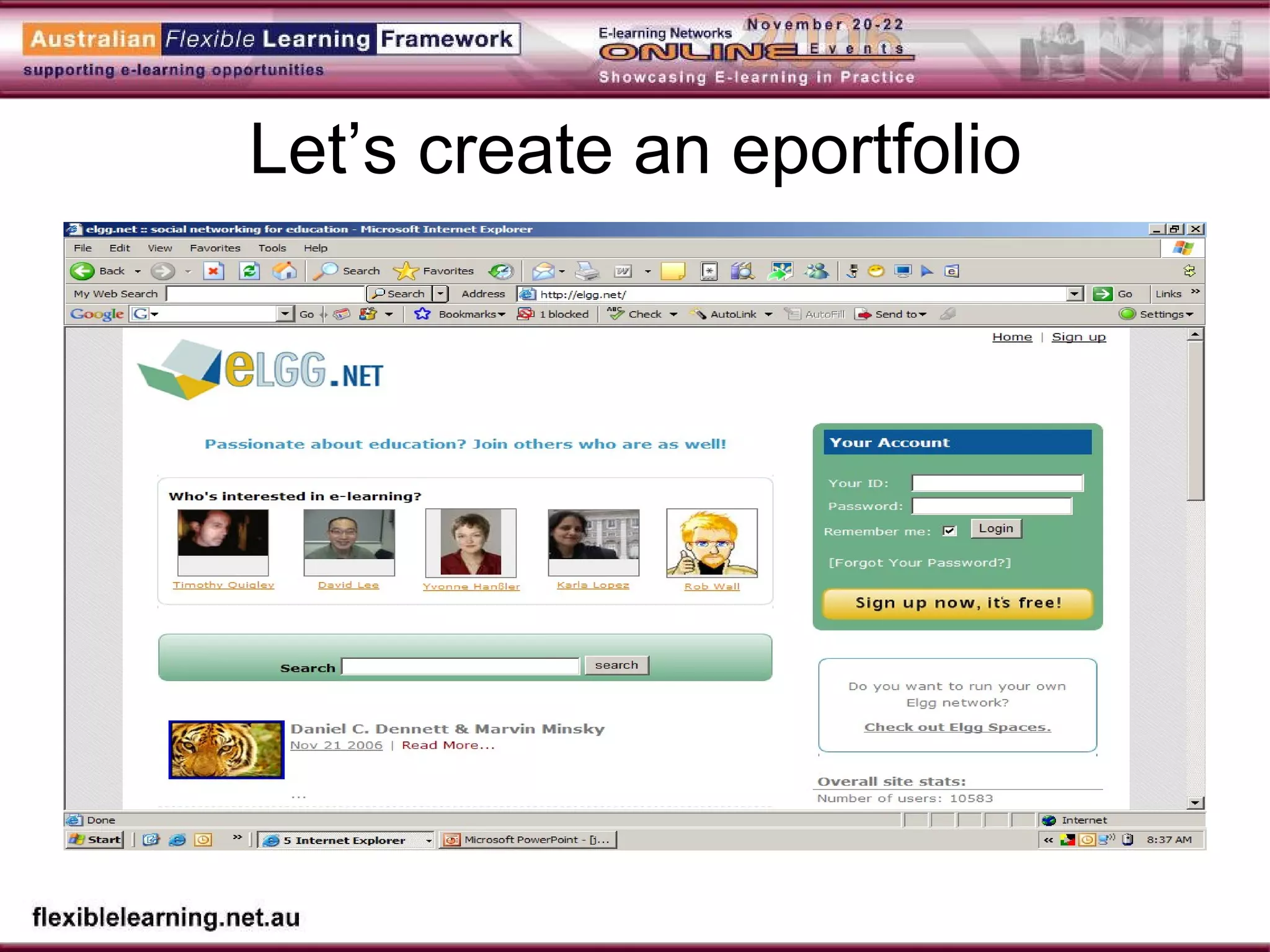 Let’s create an eportfolio 