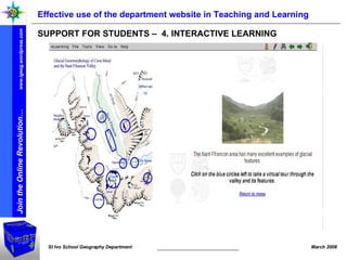 Effective use of the department website in Teaching and Learning SUPPORT FOR STUDENTS –  4. INTERACTIVE LEARNING 