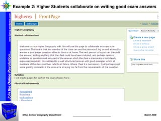 Example 2: Higher Students collaborate on writing good exam answers 