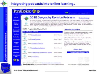 Integrating podcasts into online learning.. 