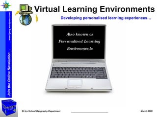 Also known as Personalised Learning  Environments Virtual Learning Environments Developing personalised learning experiences… 