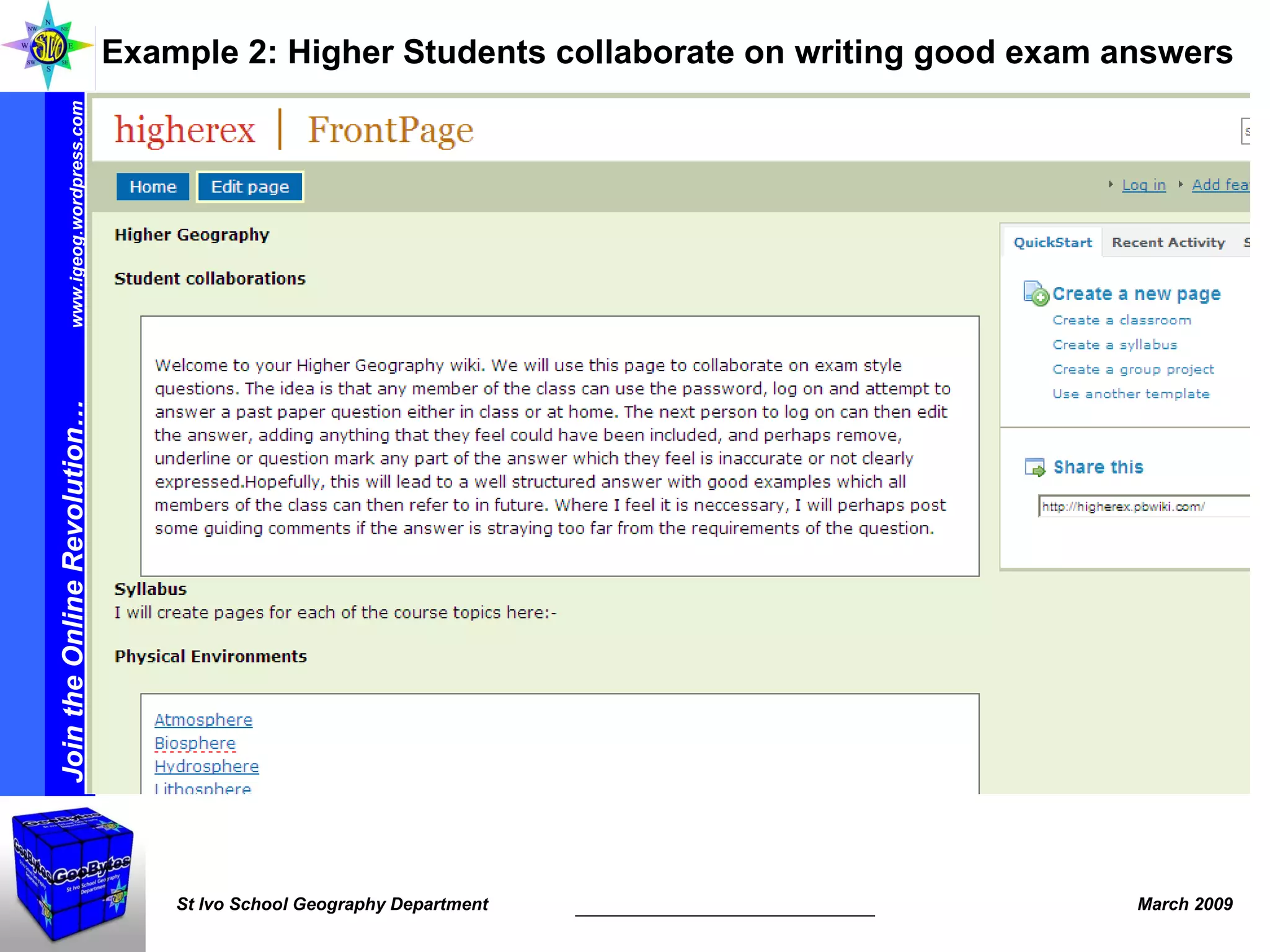 Example 2: Higher Students collaborate on writing good exam answers 