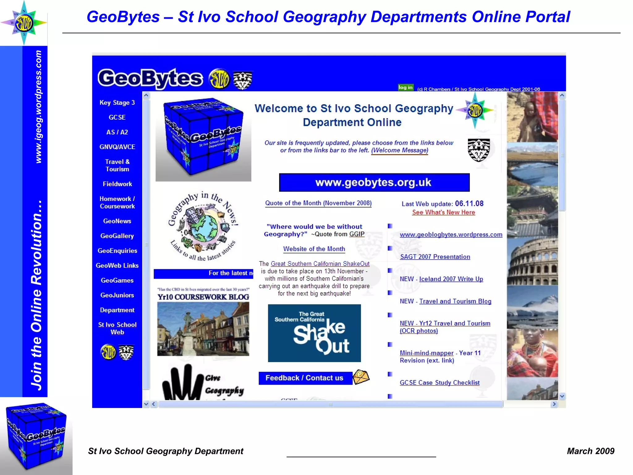 GeoBytes – St Ivo School Geography Departments Online Portal 