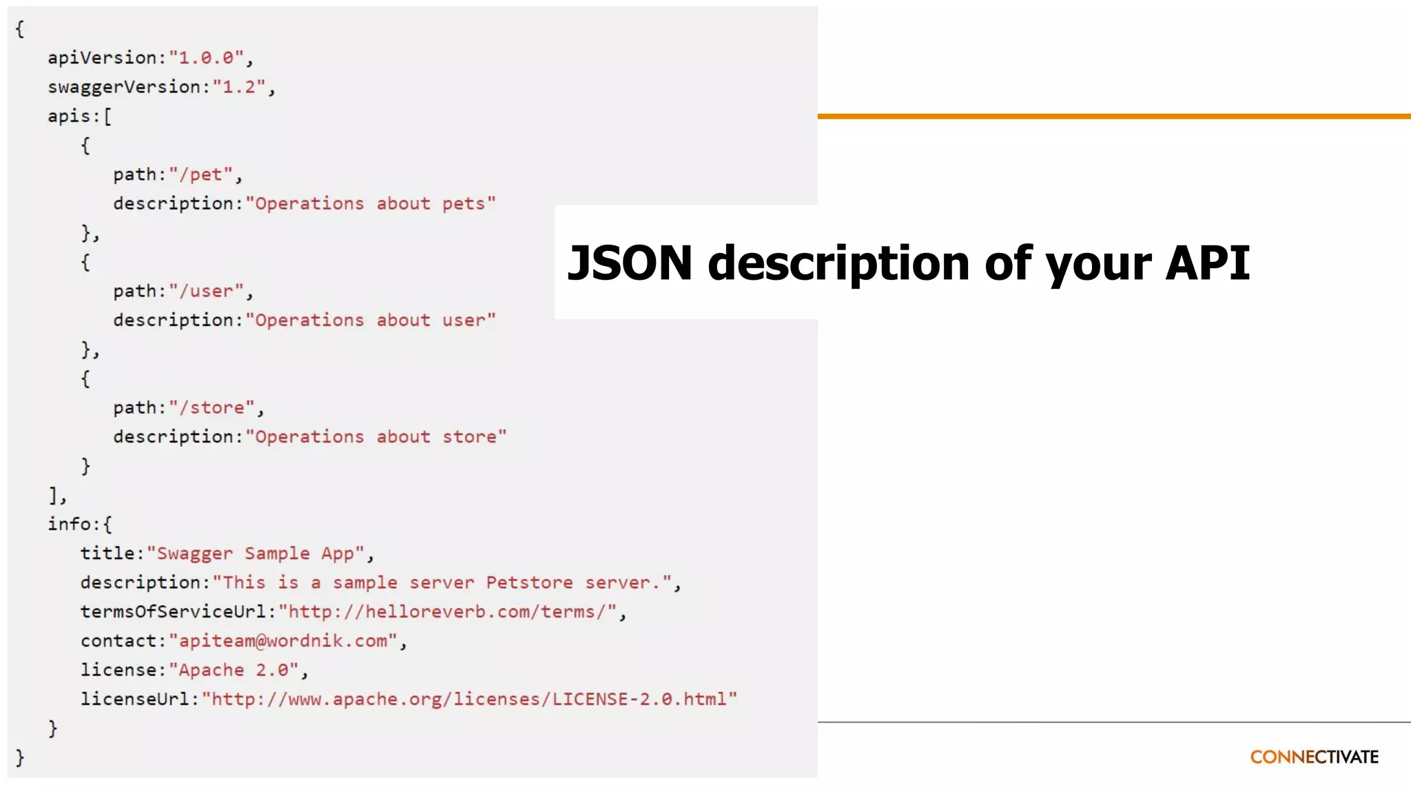 JSON description of your API
