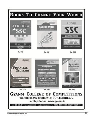 GENERAL AWARENESS – AUGUST 2015 36
 