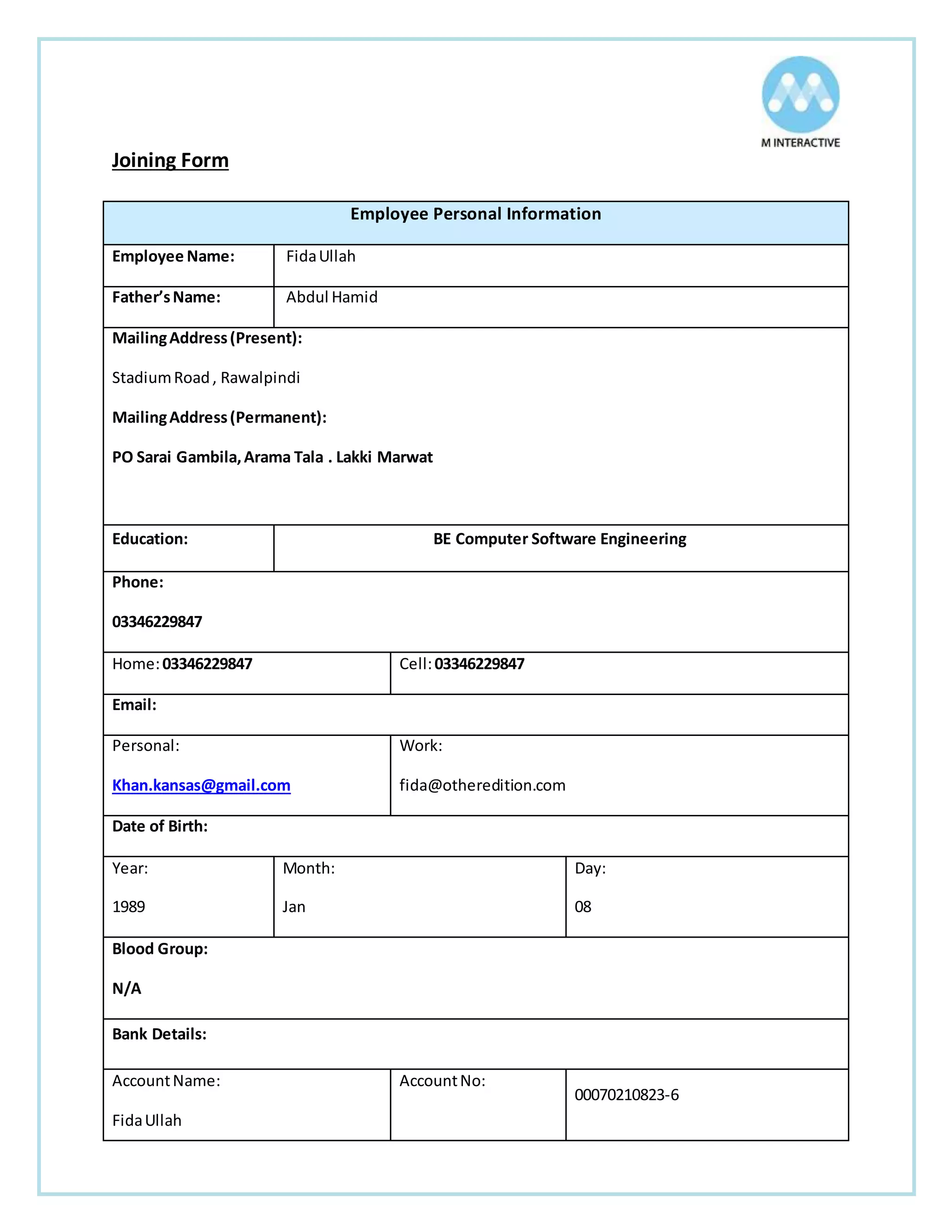 Joining form PDF