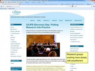 www.napier.ac.uk/iidi Page 45
Research groups
working more closely
with practitioners
 