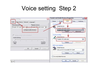 Voice setting  Step 2 