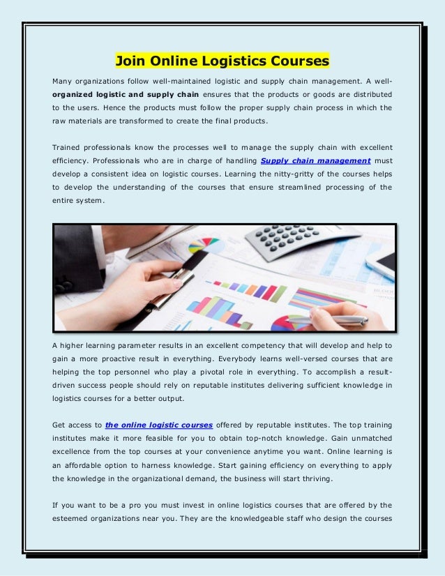 Join Online Logistics Courses