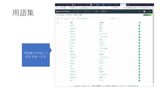 用語集
用語集を作成して
訳文を統一する
 