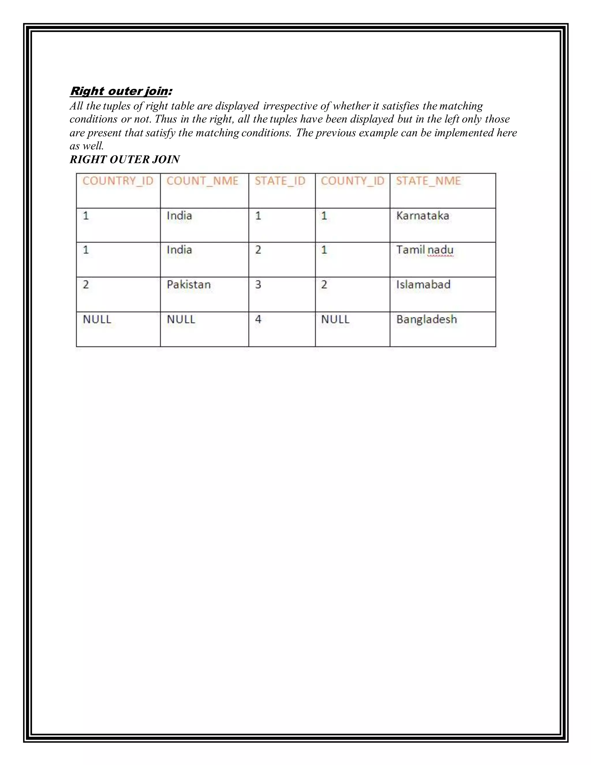 Joins in dbms and types | DOCX