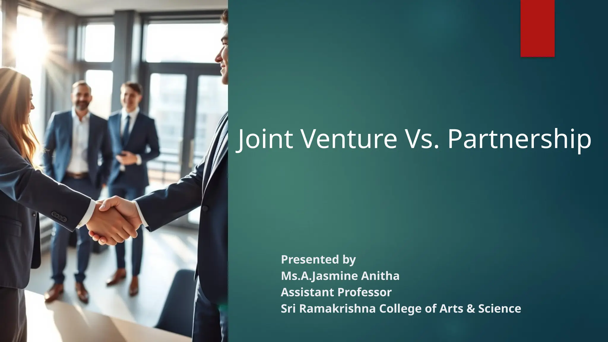 Joint-Venture-Vs-Partnership.pptx - WCM. | PPT