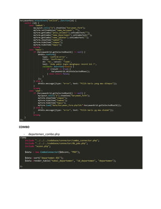 Belajar Pemrograman Berbasis Web PHP DHTMLX Part 7 - Join Tables CRUD ...