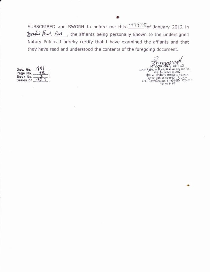 Joint Affidavit English Version