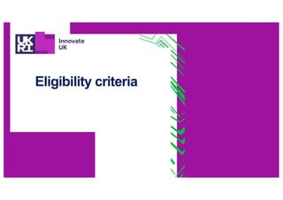 Eligibility criteria
 