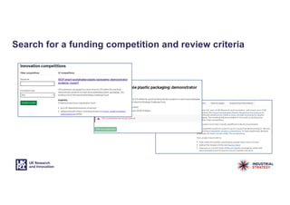 Search for a funding competition and review criteria
 