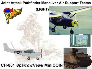 Joint Attack Pathfinder Maneuver Air Support Teams
                   (LIGHT)




CH-801 SparrowHawk MiniCOIN
 
