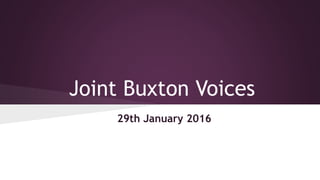 Joint Buxton Voices
29th January 2016
 