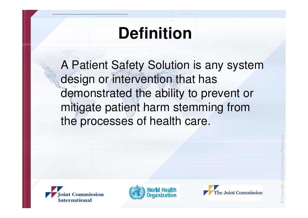 Joint Commission and Patients for Patient Safety