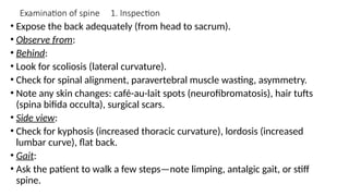 Inspect Spinal Alignment Joint Examination.pptx Medicine examination | PPTX