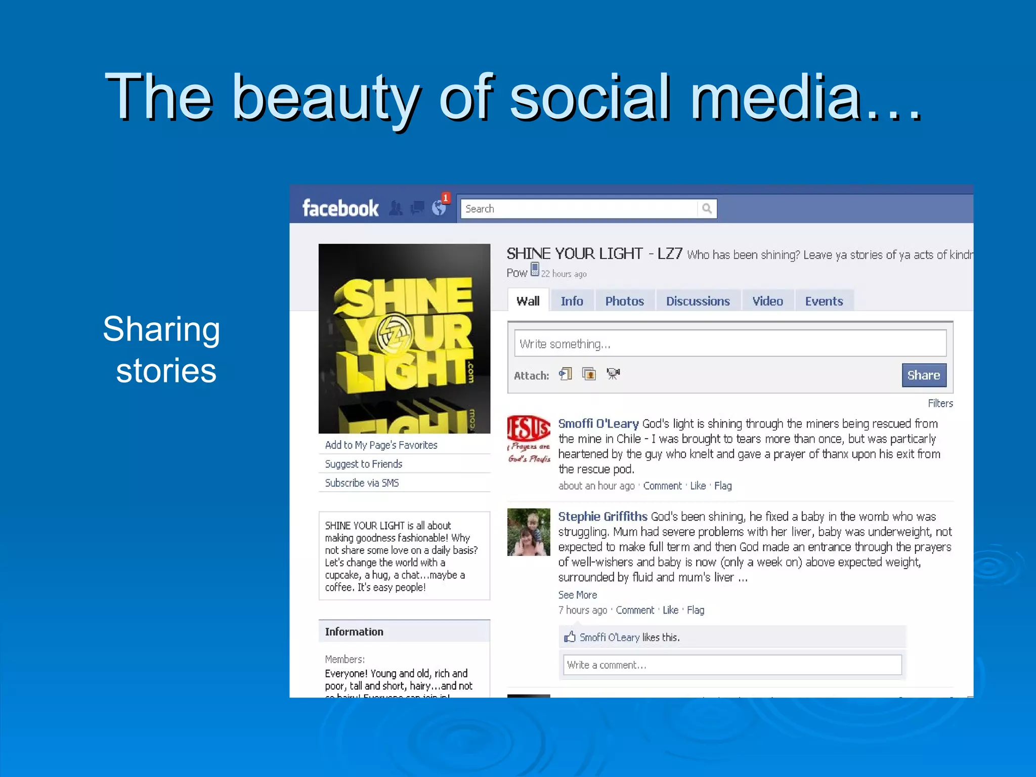 The beauty of social media… Sharing  stories 
