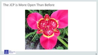 The JCP is More Open Than Before
3
 