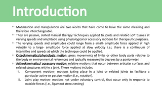 Comprehensive Overview of Joint Mobilization Techniques and Concepts | PPTX