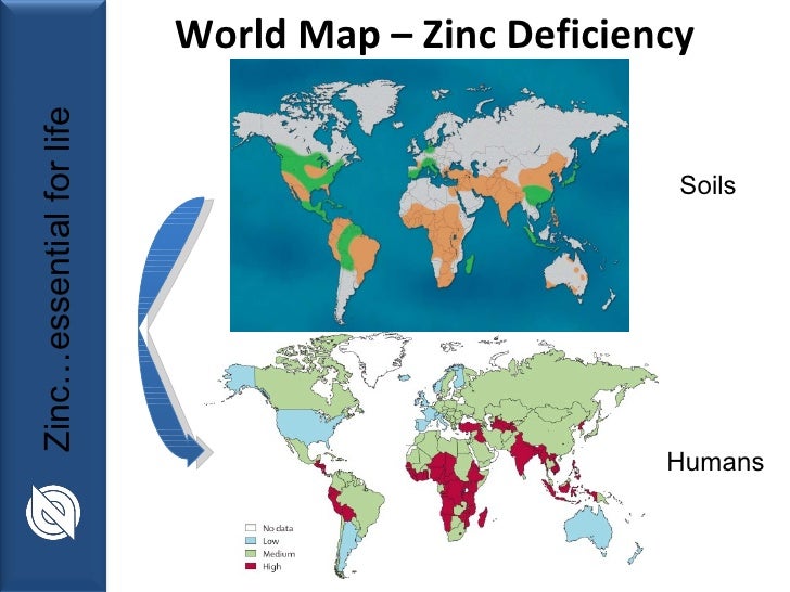 Zinc deficiency map in africa