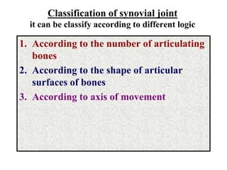 Joint Classification Chart Radiology Joint simple description with radiology | PPTX
