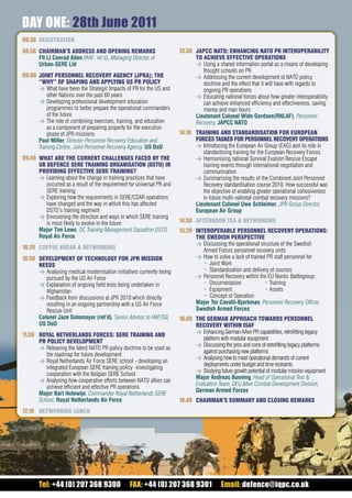 7th Annual Joint Personnel Recovery Final Agenda | PDF