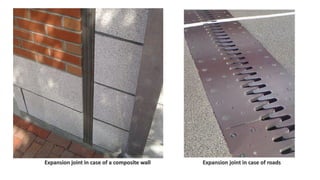 Expansion joint in case of roadsExpansion joint in case of a composite wall
 