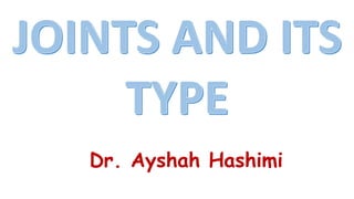 Dr. Ayshah Hashimi
 
