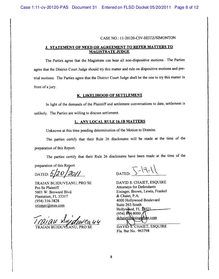 Joint scheduling report