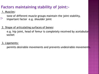 Joints anatomy and physiology | PPTX